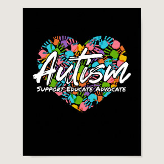 Autism Support Educate Advocate Autism Awareness Poster