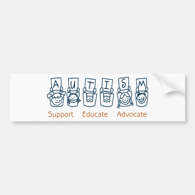 Autism: Support Educate Advocate Bumper Sticker (Front)