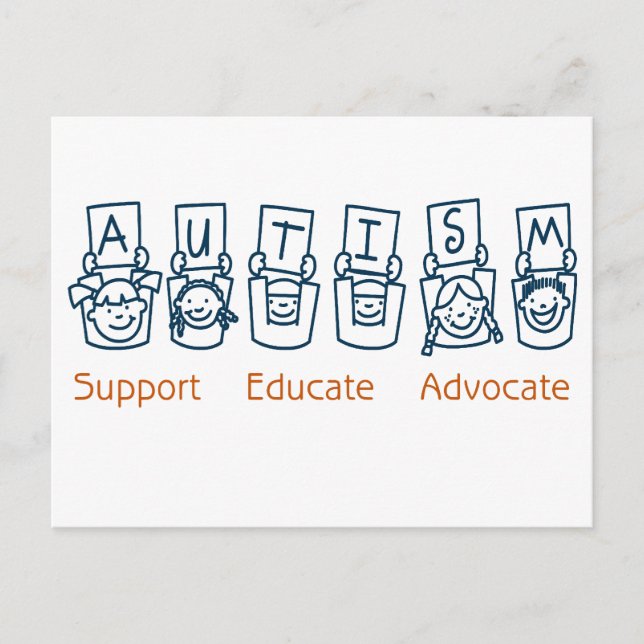 Autism: Support Educate Advocate Postcard (Front)