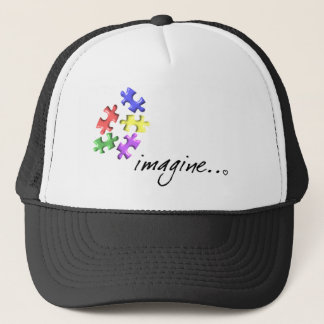 Autism Support Gifts "Imagine" Design Trucker Hat