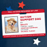 Autism Support Personalized Service Dog Photo ID Badge