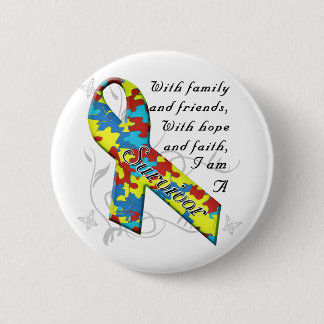 Autism Survivor Pinback Button