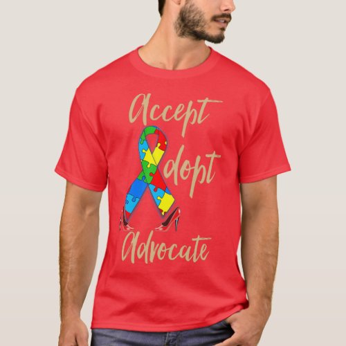 Autism Teacher Accept Adapt Advocate T_Shirt