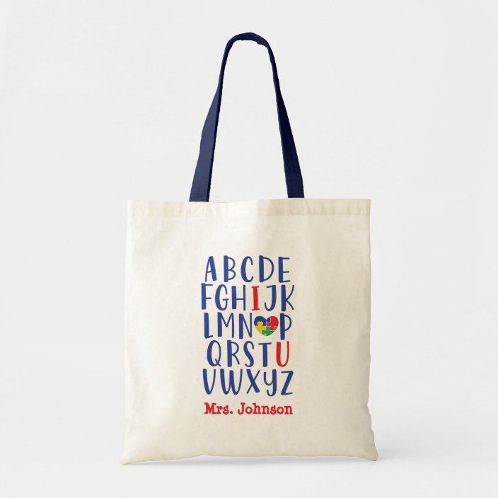 Autism Teacher Alphabet Personalized Tote Bag | Zazzle.com