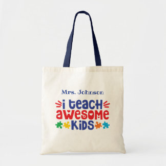 Autism Teacher Appreciation Personalized Tote Bag