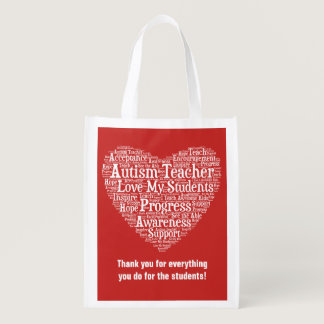 Autism Teacher Appreciation - Select Your Color Grocery Bag