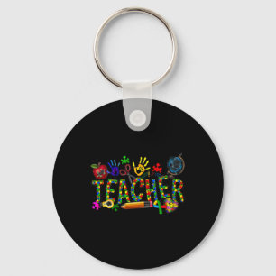 Autism Teacher Autism Awareness Coquette Autism Keychain