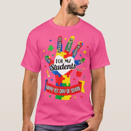 Autism Teacher Back to School First Day Gift Aware T_Shirt