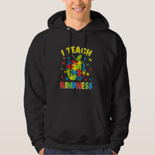 Autism Teacher  I Teach Kindness Apple Puzzle Awar Hoodie
