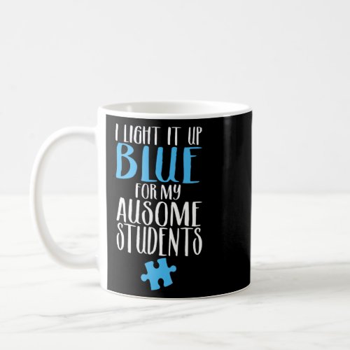 Autism Teacher light blue autistic puzzle awesome  Coffee Mug