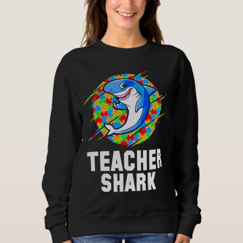 Autism Teacher Shark Sped Teacher Active Sweatshirt