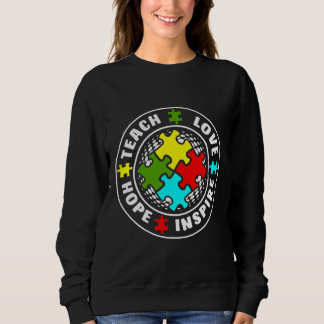 Autism Teacher Special Education Back Sweatshirt