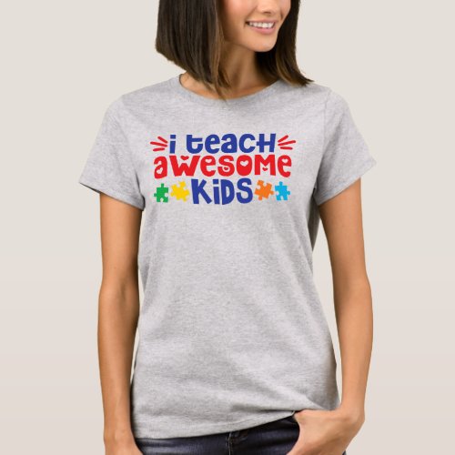 Autism Teacher  Womens Basic T_Shirt