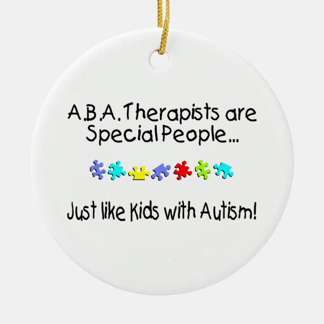 Autism Therapist Ceramic Ornament (Front)