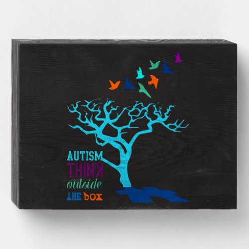Autism Think Outside Box Autism Awareness Ribbon T