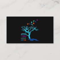 Autism Think Outside Box Autism Awareness Ribbon T Business Card