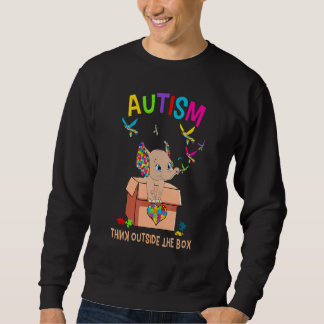 Autism Think Outside The Box Cute Elephant Autism  Sweatshirt