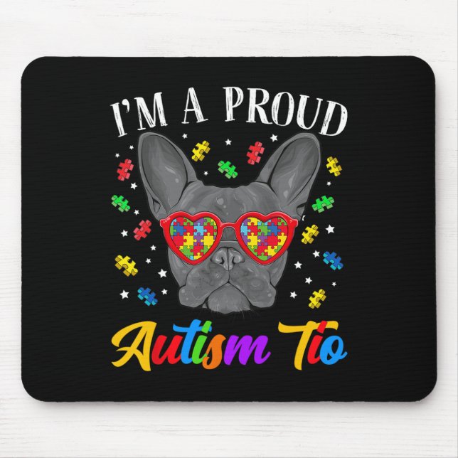 Autism Tio French Bulldog Dog Puzzle Gles  Mouse Pad (Front)