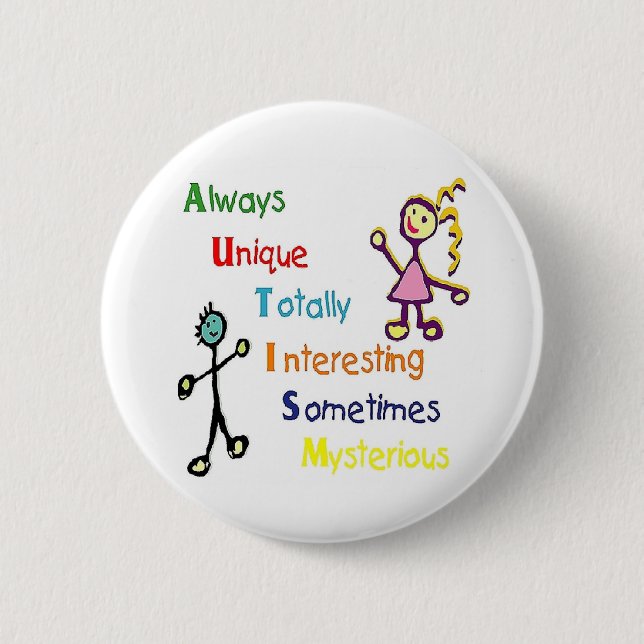 Autism Traits Pinback Button (Front)