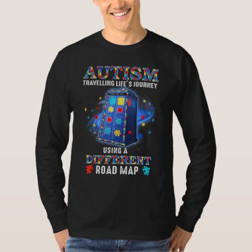 Autism Travelling Lifes Journey Using A Different T_Shirt