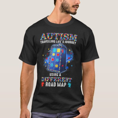 Autism Travelling Lifes Journey Using A Different T_Shirt