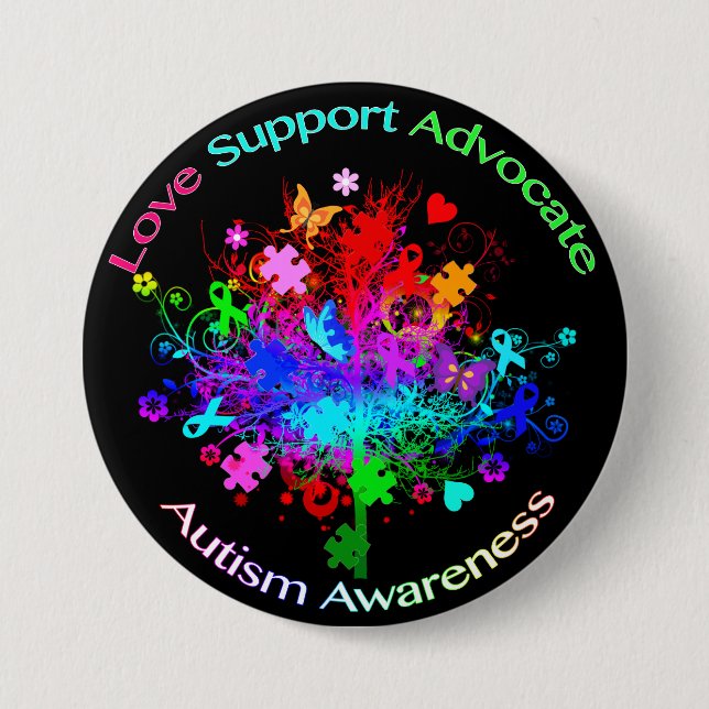 Autism Tree in Spectrum Button (Front)