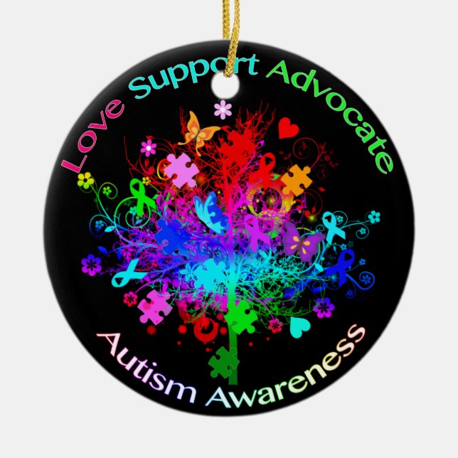 Autism Tree in Spectrum Ceramic Ornament (Front)