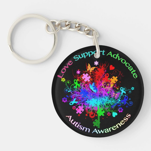 Autism Tree in Spectrum Keychain (Front)