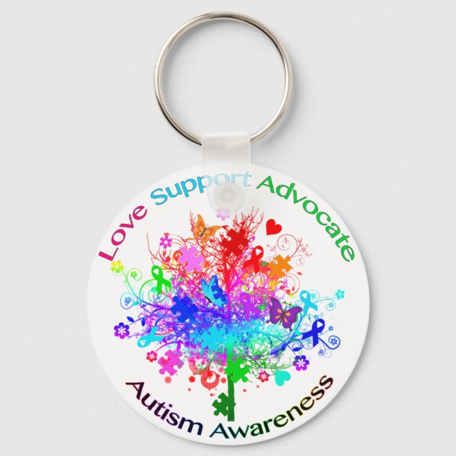 Autism Tree in Spectrum Keychain (Front)