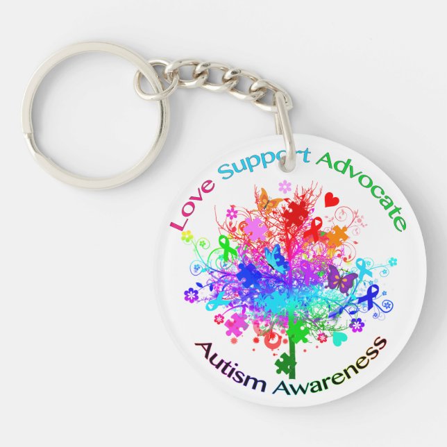 Autism Tree in Spectrum Keychain (Front)