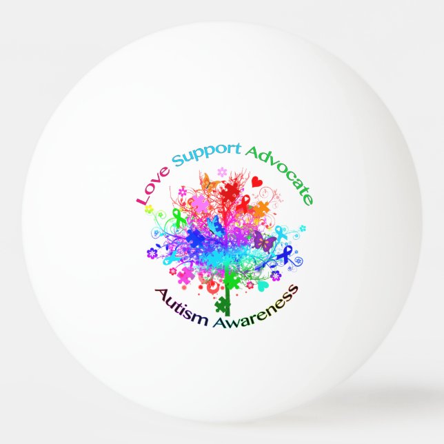 Autism Tree in Spectrum Ping-Pong Ball (Front)
