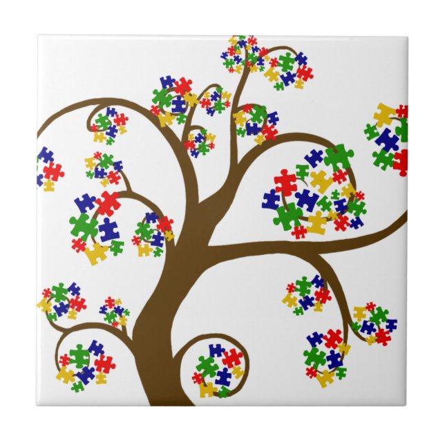 Autism Tree of Life Ceramic Tile (Front)