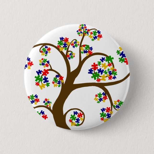Autism Tree of Life Pinback Button (Front)