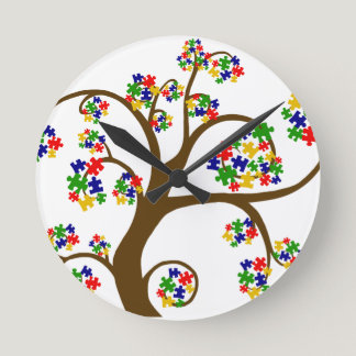 Autism Tree of Life Round Clock