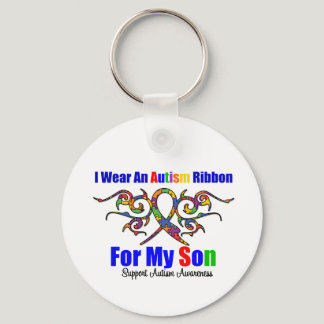 Autism Tribal Ribbon Son Keychain