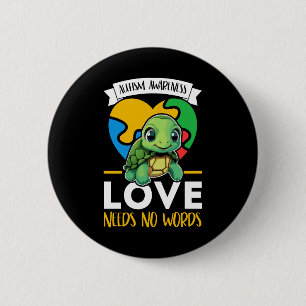 Autism Turtle Autistic Puzzle Autism Awareness Button