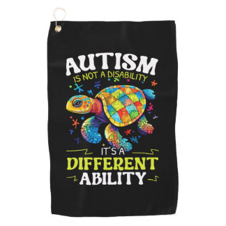 Autism Turtle Autistic Puzzle Autism Awareness     Golf Towel