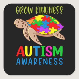 Autism Turtle Love Autism Awareness Square Sticker