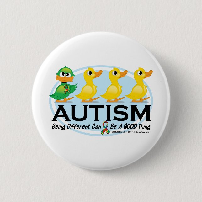 Autism Ugly Duckling Button (Front)