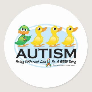 Autism Ugly Duckling Classic Round Sticker