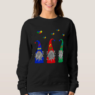 Autism Valentine Gnomes Graphic Valentines Day Sweatshirt