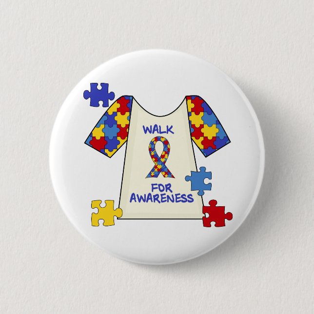 Autism Walk For Awareness Button (Front)