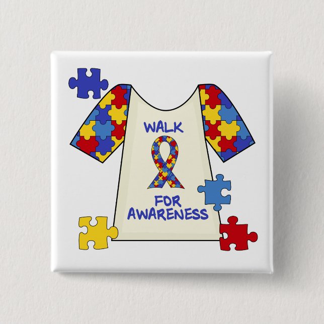 Autism Walk For Awareness Pinback Button (Front)