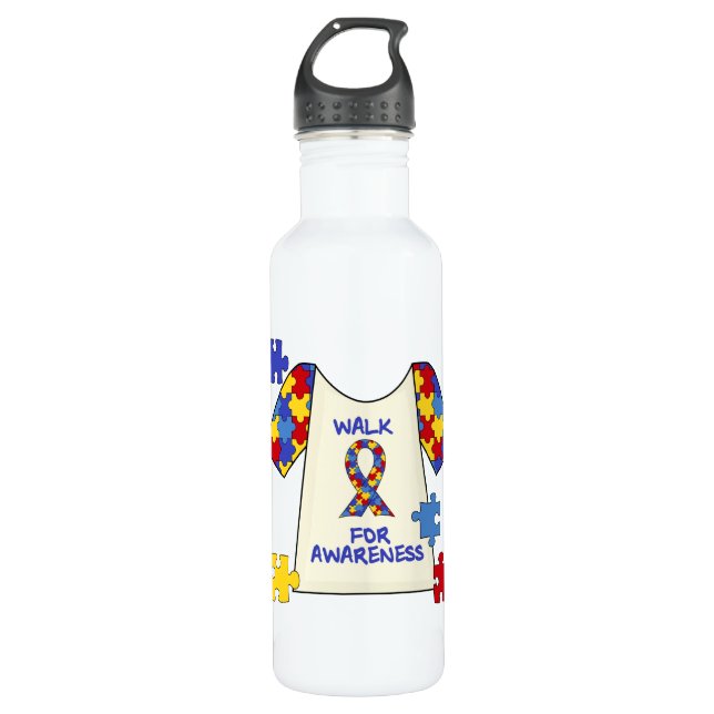 Autism Walk For Awareness Water Bottle (Front)