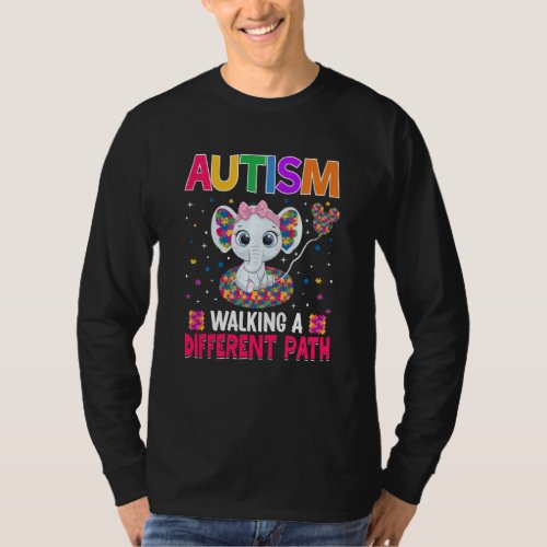 Autism Walking A Different Path Support Autism War T_Shirt