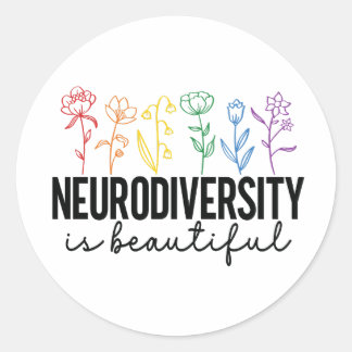 Autism Wildflower, ADHD, Special ed teacher Classic Round Sticker