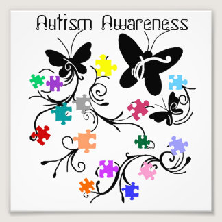 Autism with Butterflies and pieces Photo prints