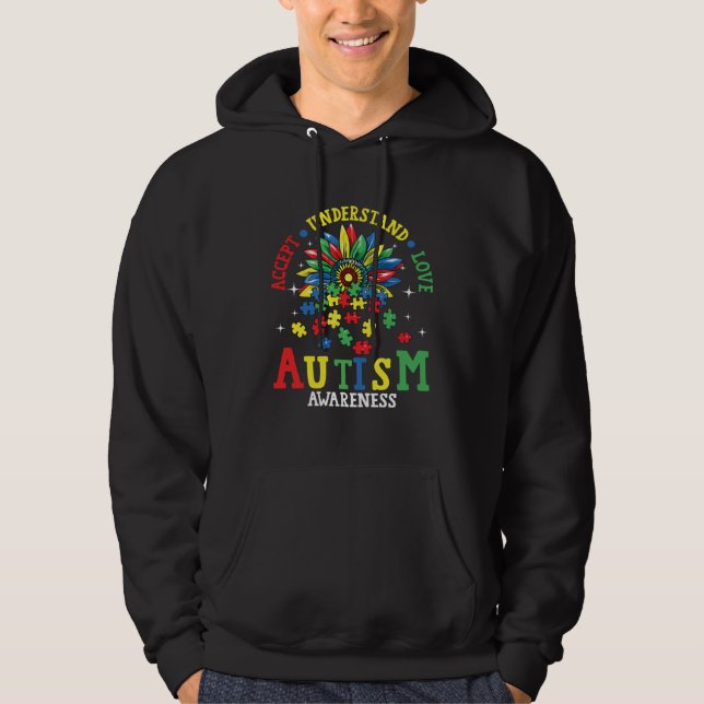 Autism Women Men Accept Understand Love Autism Awa Hoodie (Front)
