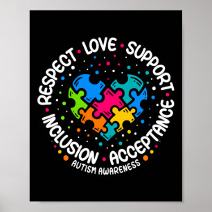 Autism Women Men Respect Love Support Autism Awar Poster
