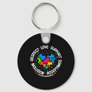 Autism Women Men Respect Love Support Autism Aware Keychain